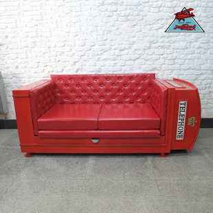 JAYLAND铁艺手工PU皮革面料家居酒吧咖啡厅创意电话亭定制沙发