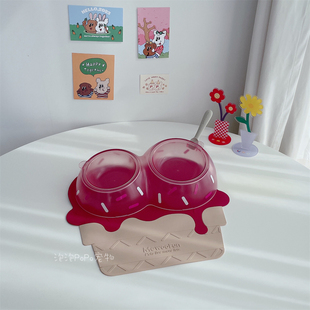 宠物狗碗猫碗小型犬碗双碗餐垫罐头勺餐具套装狗食盆猫食盆喝水盆