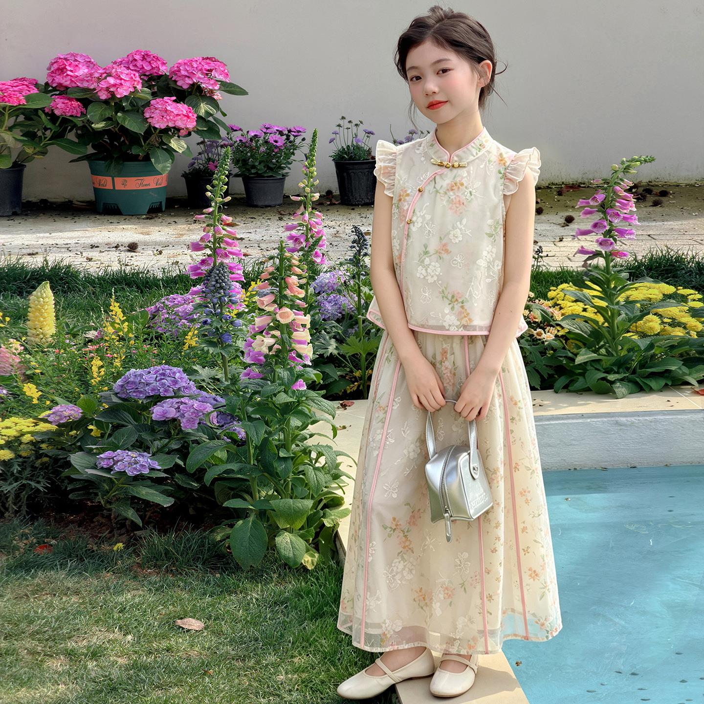 女童唐装旗袍夏装儿童飞