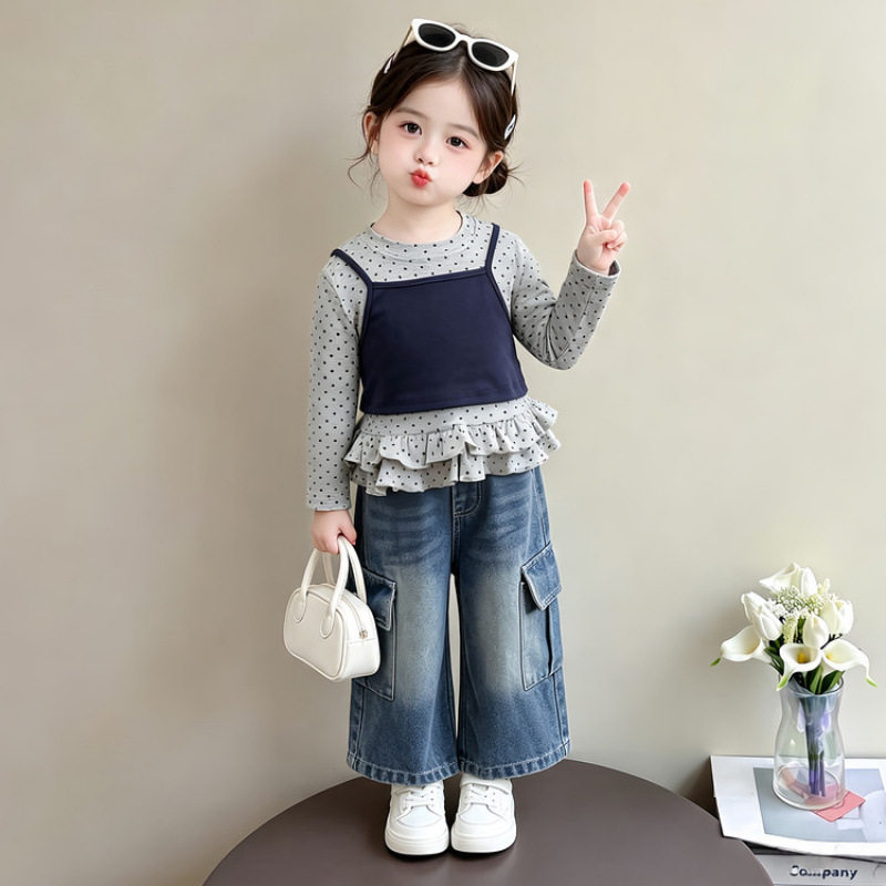 儿童春秋季童装洋气时髦新款2026女童韩系休闲套装宝宝早秋三件套