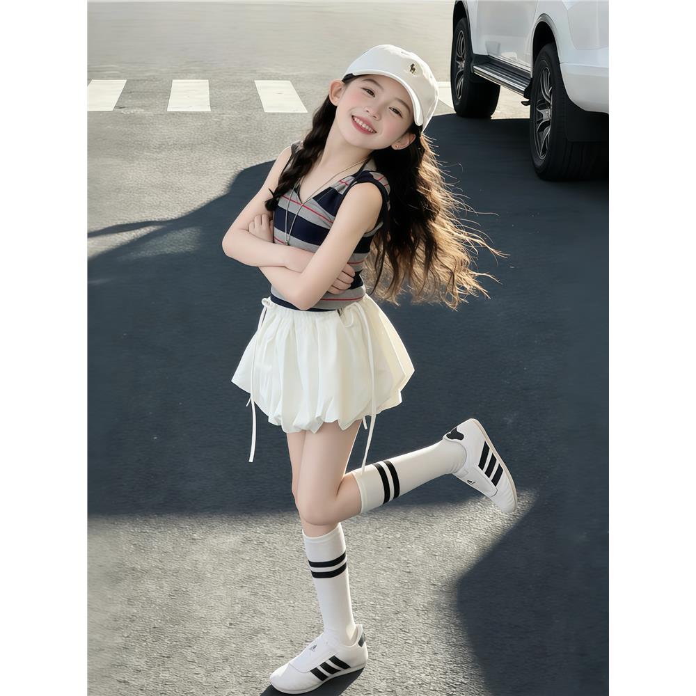 女童夏季美式条纹背心泡
