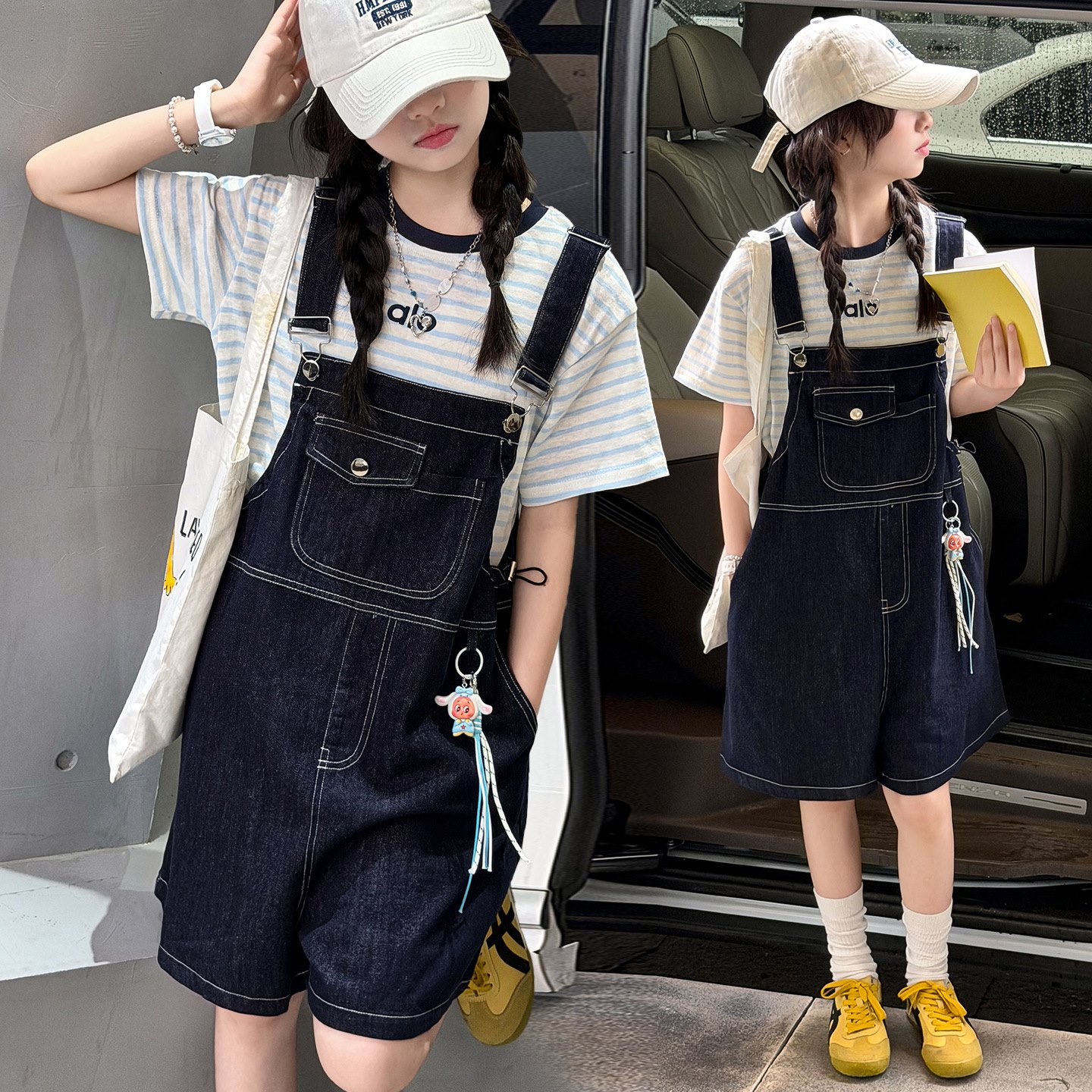 女童夏季背带裤套装薄款2