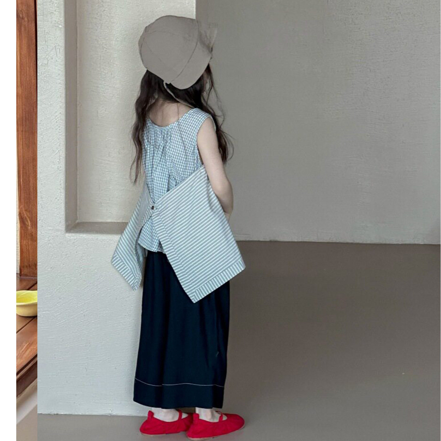 2026夏季韩版女童格子吊