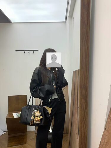 甜酷辣妹牛皮托特包饺子包十字架包翅膀包真皮大容量手提单肩大包