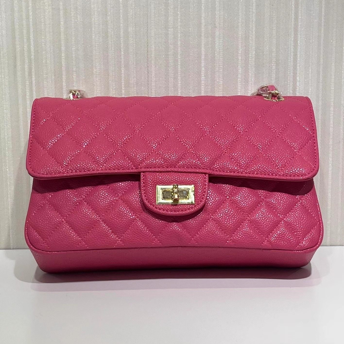 韩国东大门骚粉色小香风通勤结婚包菱格链条包球纹牛皮单肩斜挎包,箱包皮具/热销女包/男包,通用款女包,淘宝优惠券,粉丝福利购,淘宝优惠卷