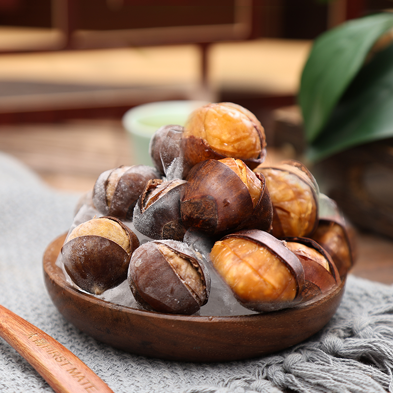 富亿农栗一郎有机开口板栗冰冻甘栗子坚果休闲零食冷热两吃无添加