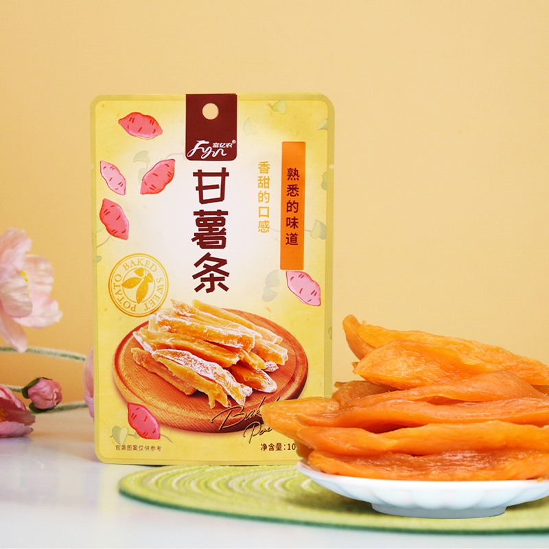 富亿农100g*2袋甘薯条薯干代餐零食地瓜干即食儿童零食原切红薯