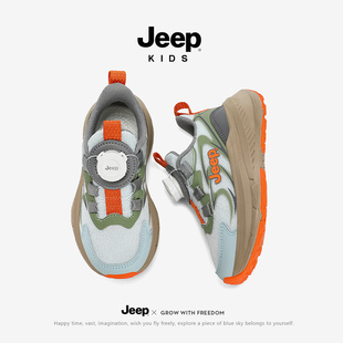 jeep男童网面透气跑步鞋2026春秋新款儿童防滑户外登山鞋女童潮鞋