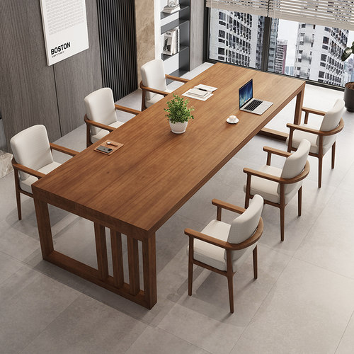 实木去客厅化大长书桌