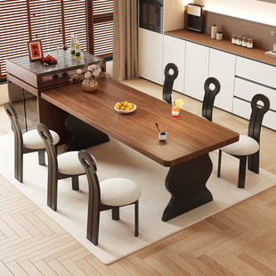 岛台实木餐桌2026热卖中古风餐桌椅子家用客厅书桌工作台大长桌子