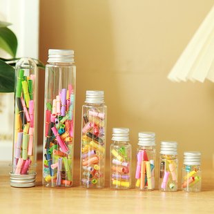 装水宝宝的小瓶子塑料瓶加铝盖泡大珠小熊瓶50ML星星瓶彩虹许愿瓶