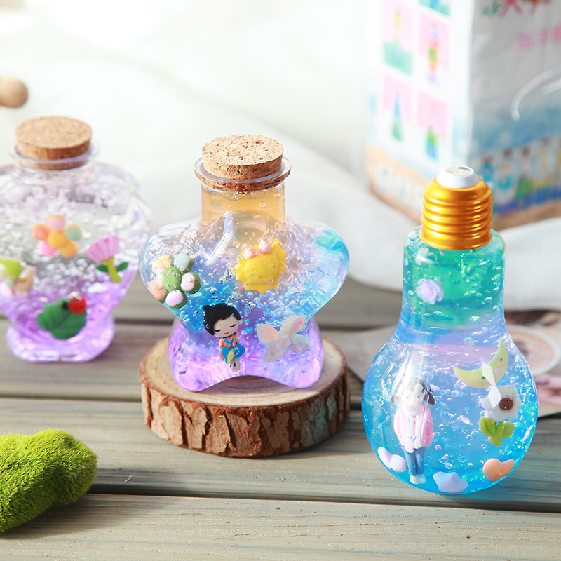 塑料许愿瓶水宝宝泡大珠diy彩虹瓶海洋瓶漂流瓶学生手工活动用品