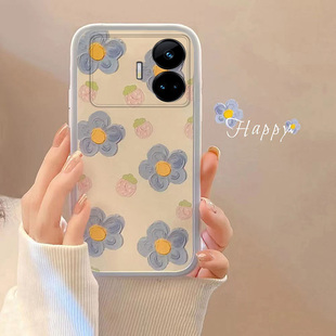 适用于OPPOREALMEGTNEO5SE手机壳潮牌防摔全包式软胶套草莓蓝花网红简约潮牌款