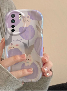 适用于OPPO A91手机壳紫色女款a91软胶奶油壳百搭防摔PCPM00全包