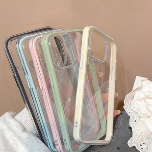 适用于oppoa6pro手机壳简约A6Pro高级感新款PLN110高颜值ins撞色大孔全包个性高透明防摔纯色简洁时尚保护套