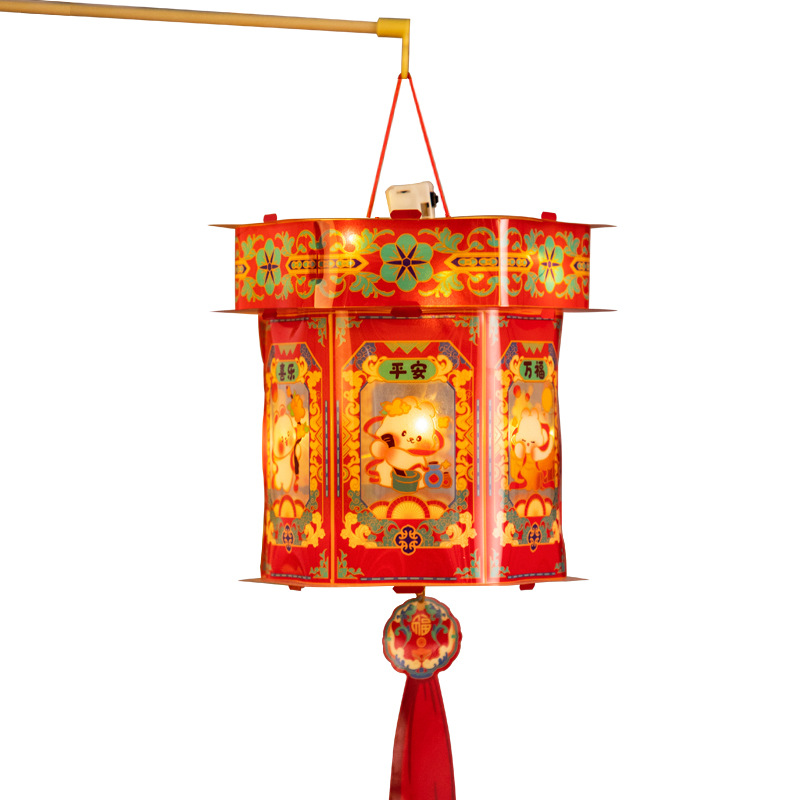 中秋节手工灯笼古风儿童手提自制diy材料花灯发光装饰中秋PVC宫灯