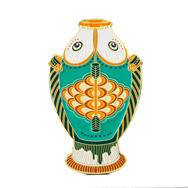 唐三彩双鱼瓶浮雕冰箱贴国风南京博物院伴手礼景区景点旅游纪念品