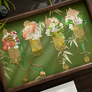 金属镂空城市书签国风山水主题精致吊坠故里寻花洛阳长安姑苏临安