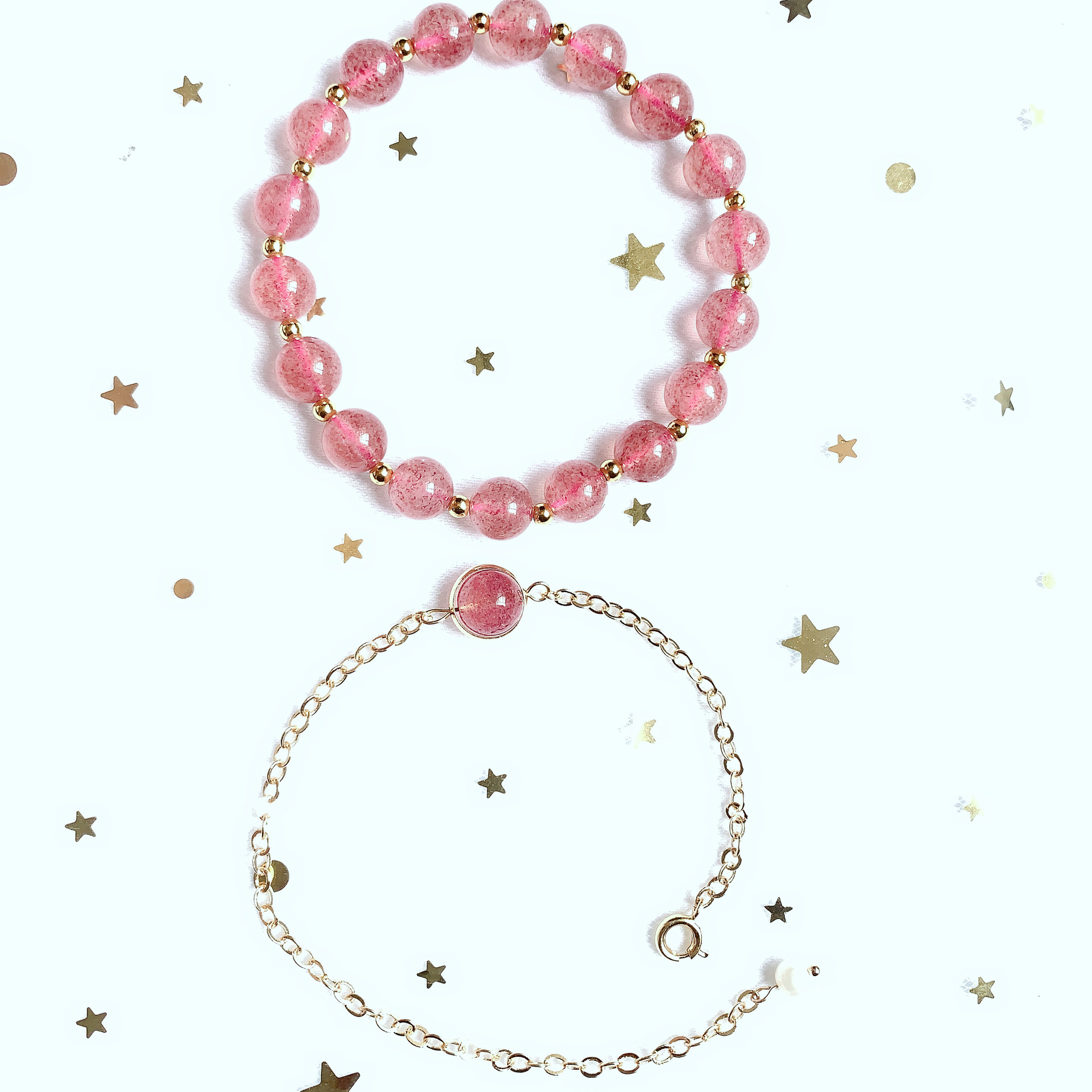 草莓晶珠子手链女水饰手