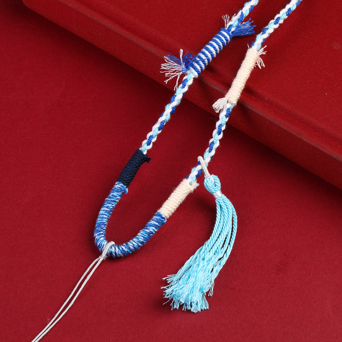 藏式手工编织四股项链绳可挂吊坠编织吊坠项链唐卡挂绳佛牌吊坠