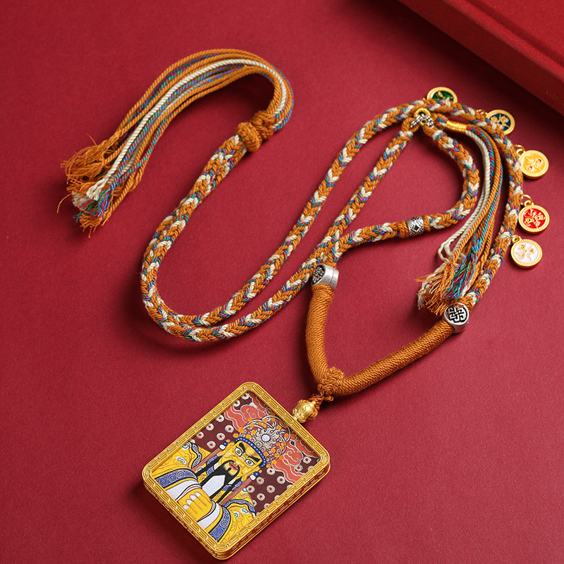 金色五爷唐卡吊坠画像藏