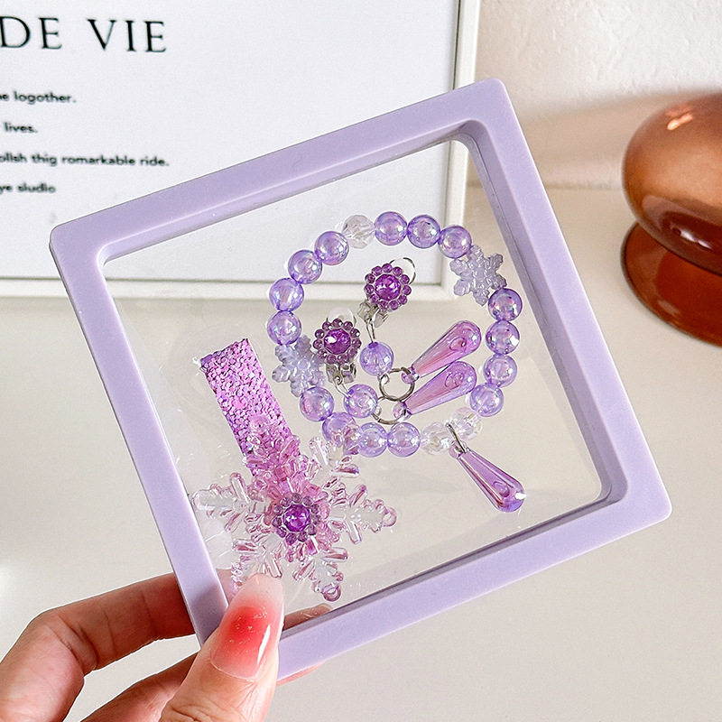 儿童手链套装冰雪奇缘卡通雪花梦幻4件套女孩耳夹女童饰品跨境爆