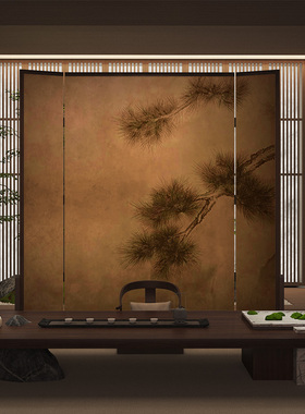 宋式美学古典中式折叠屏风隔断客餐厅卧室玄关茶室酒店迎客松座屏