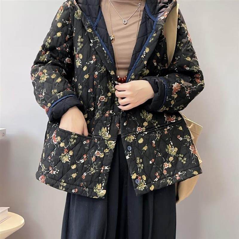 花棉袄2026新款复古中国风宽松大码连帽休闲保暖棉衣外套潮,女装/女士精品,棉衣/棉服,淘宝优惠券,粉丝福利购,淘宝优惠卷