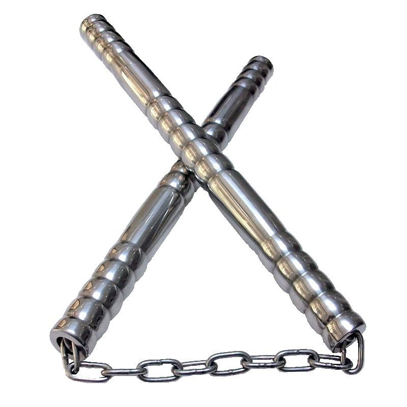 双节棍竹节练习初学者成人儿童表演不锈钢跆拳道防滑双截棍李小龙