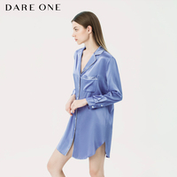 DARE ONE真丝睡裙LUCKY桑蚕丝衬衫裙性感短裙睡衣家居服