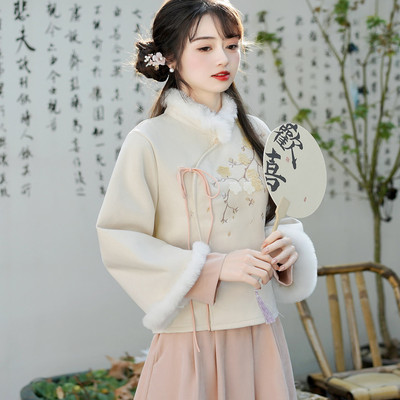 鹿皮绒复古上衣半身裙两件套女冬