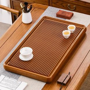 德国整块32支功夫茶具现代办公室高端排水泡茶台 电木茶盘家用新款