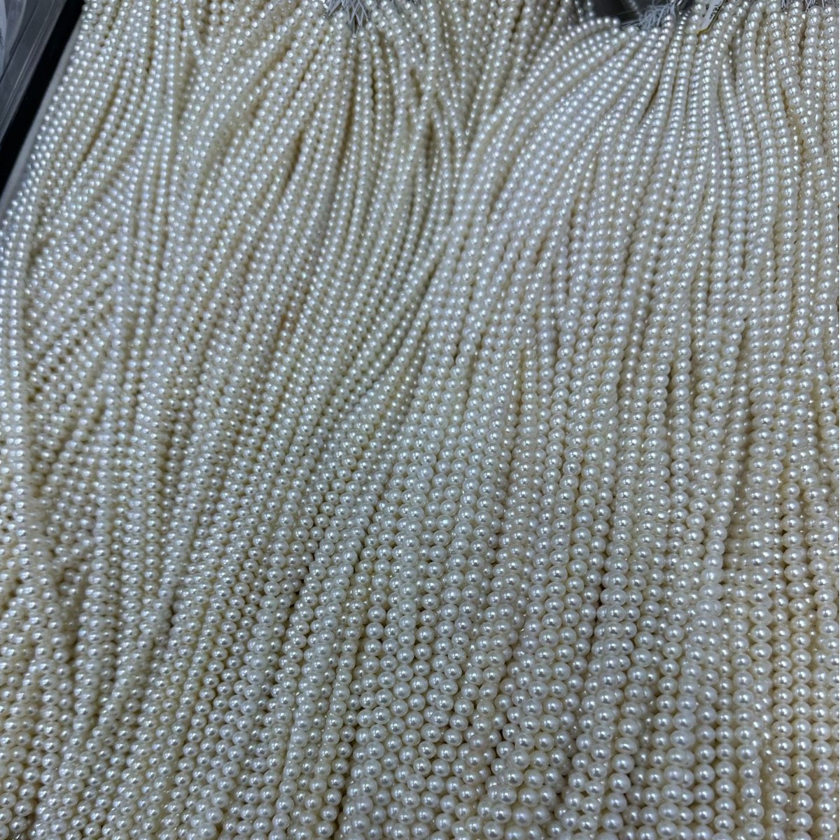 3-4mm天然珍珠整串天然珍珠散珠半成品手工珍珠DIY饰品配饰