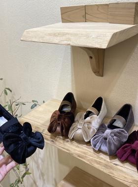 韩国童鞋2025女童冬季新款韩版金丝绒蝴蝶结公主鞋儿童加绒毛毛鞋