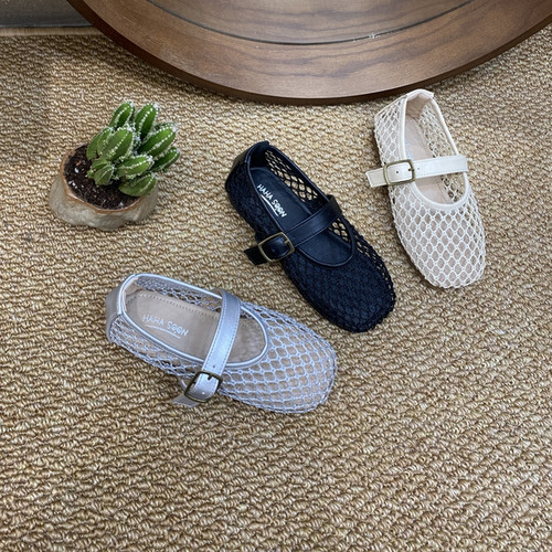 韩版童鞋2025女童春夏新款芭蕾公主鞋透气镂空儿童平底单鞋凉鞋