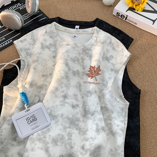 美式无袖t恤男ins潮牌夏季上衣