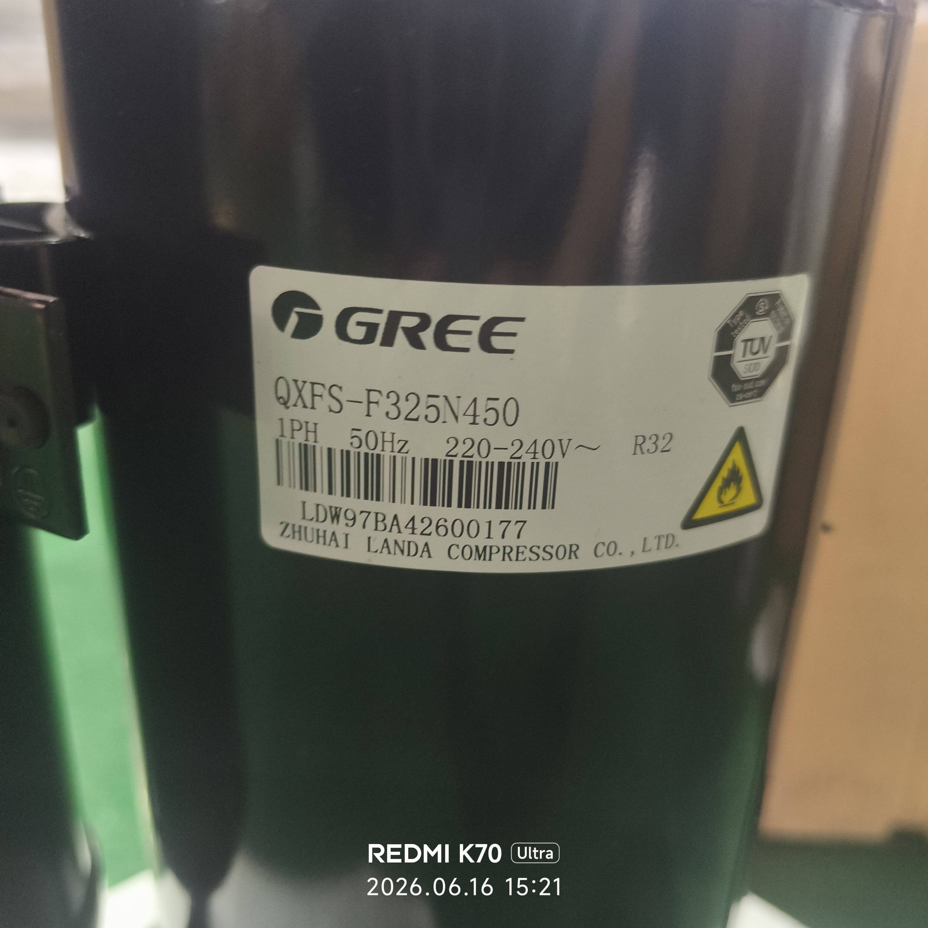 全新QXFS-F325N450格力压缩机R32空调制冷压缩机3匹4匹适用220V