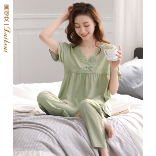 短袖 妈妈短裤 长裤 大码 家居服 棉绸2026年新款 睡衣女夏天莫代尔薄款