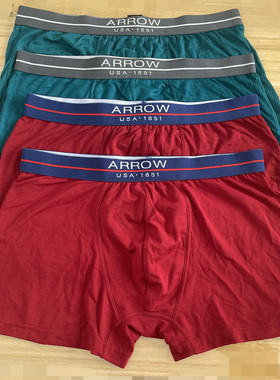 出口内裤男柔软竹纤维纯色运动男士平角裤舒适中腰四角短裤红色