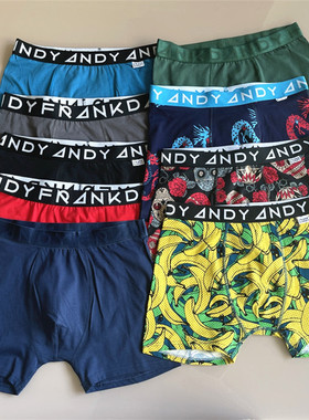 出口内裤男 全棉弹力男士平角裤 舒适纯棉中腰大码运动四角裤