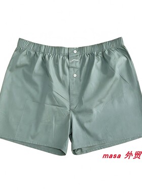 男士阿罗裤出口梭织纯棉平角居家短裤加肥加大码全棉宽松平脚内裤