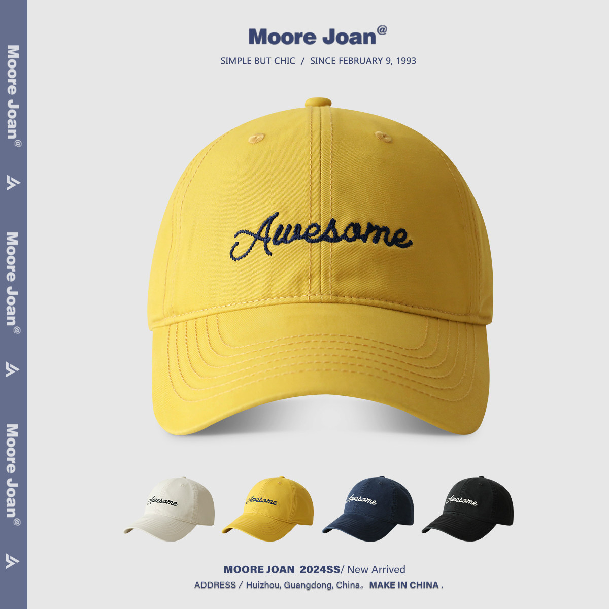 新款深顶大头棒球帽男日系复古字母刺绣黄色鸭舌帽潮牌百搭帽子女,服饰配件/皮带/帽子/围巾,帽子,淘宝优惠券,粉丝福利购,淘宝优惠卷