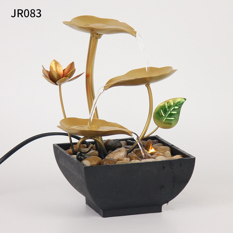 home decor办公室桌面摆件铁艺招财流水摆件跨境喷泉风水摆件景观