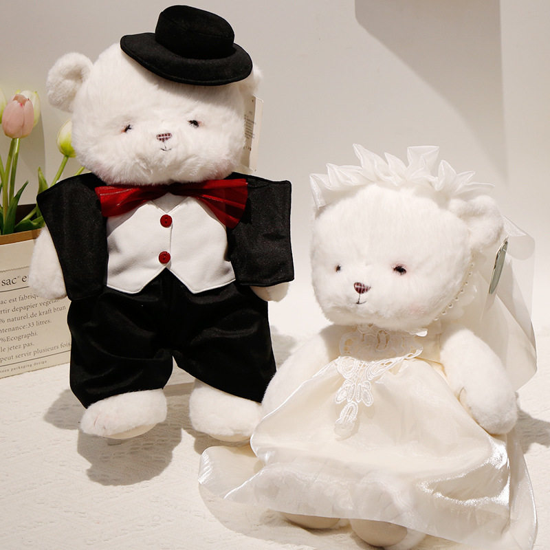 豪伟达正版天使情侣熊结婚品牌婚庆压床娃娃公仔新婚礼物图片