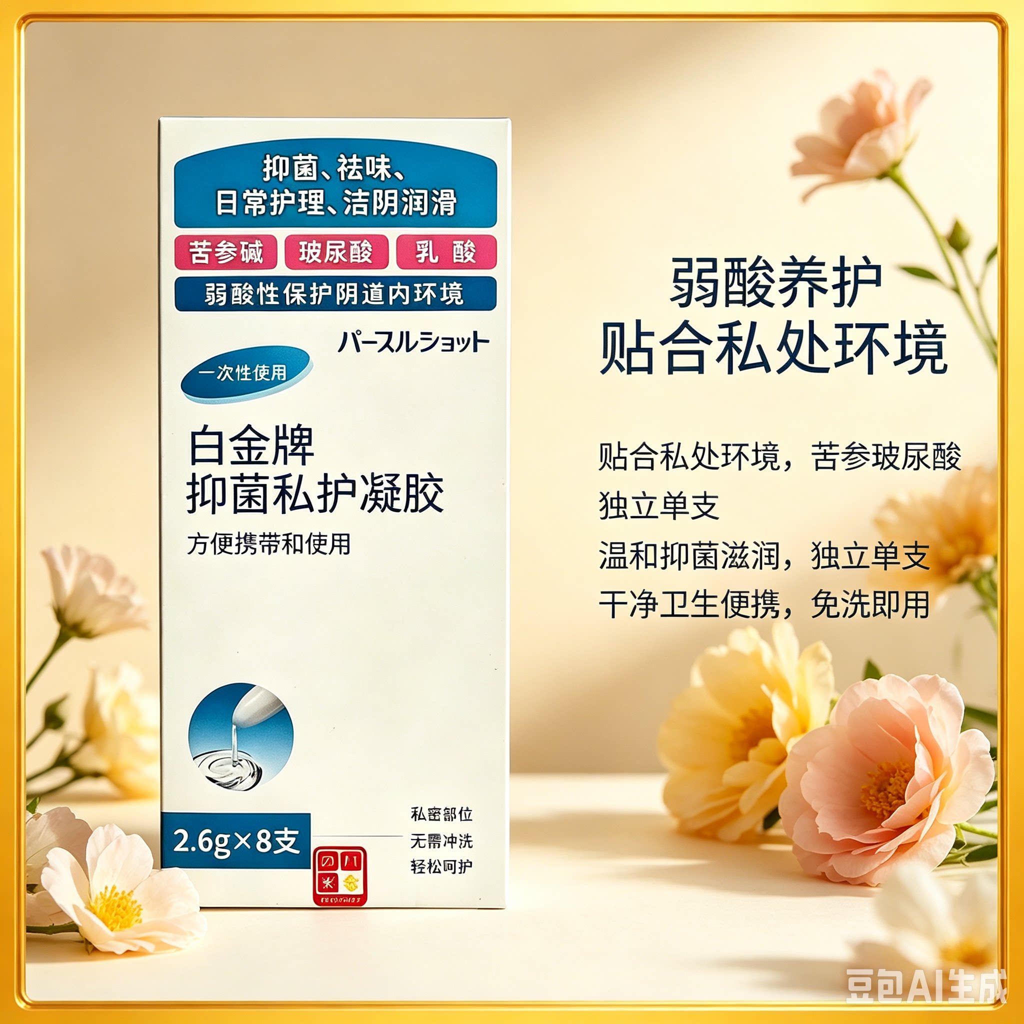白金牌私处抑菌凝胶日常护理女性私密处清洁护理妇用补水保养