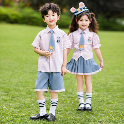 六一儿童夏季男女学院风短袖套装