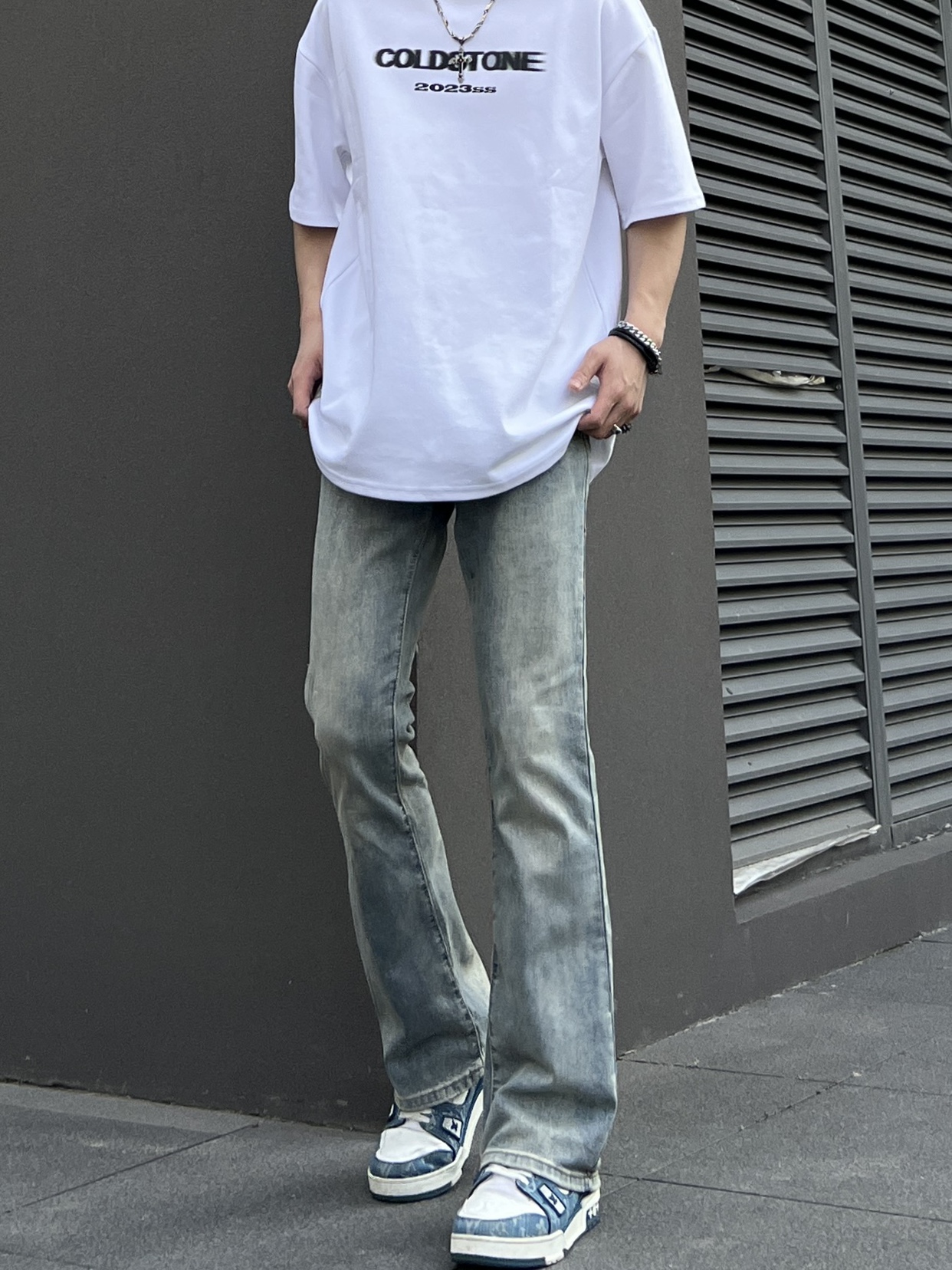 COCKTAIL复古微喇牛仔裤修身显瘦美式vibe风街头休闲喇叭裤