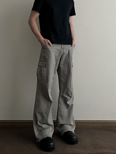 COCKTAIL美式重磅400G纯棉做旧水洗vintage复古破坏直筒工装裤