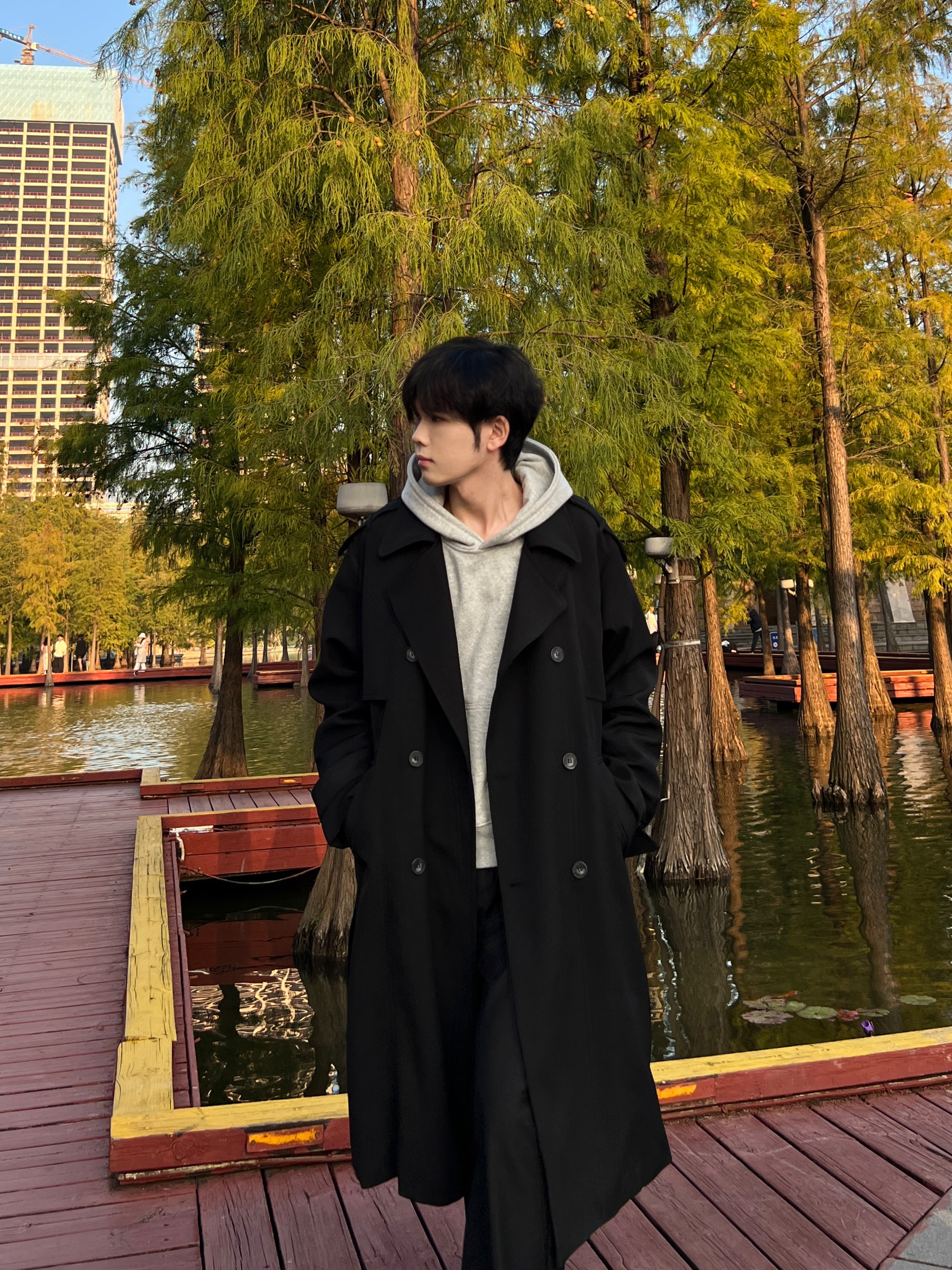 COCKTAIL BAR韩系风衣外套男春秋季新款休闲过膝中长款英伦风大衣