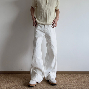 COCKTAIL BAR美式复古水洗做旧牛仔裤宽松直筒阔腿垂感休闲长裤